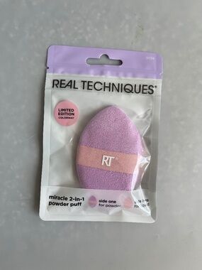 Real Techniques Miracle 2-in-1 Powder Puff Limited Edition Makeup Sponge New